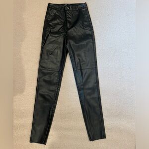 Zara faux leather fleece lined pants!